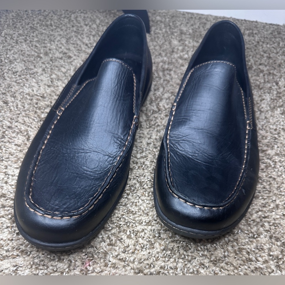 Born Black Leather Slip-On Loafers